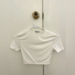 White Zara cropped shirt